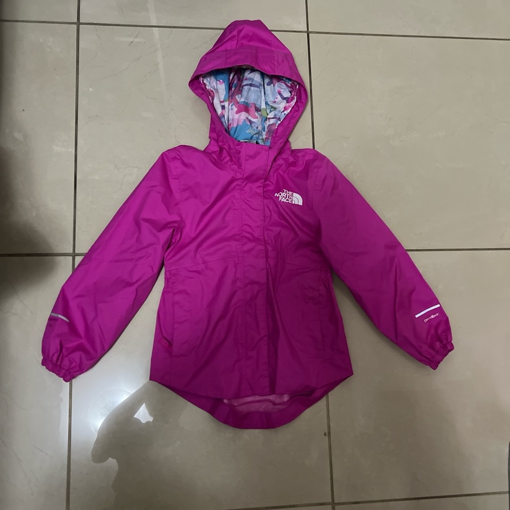 Kids The North Face Pink Jacket with Multicolor Lining